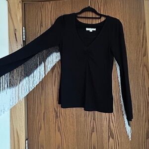 Idyllwind black top with fringe